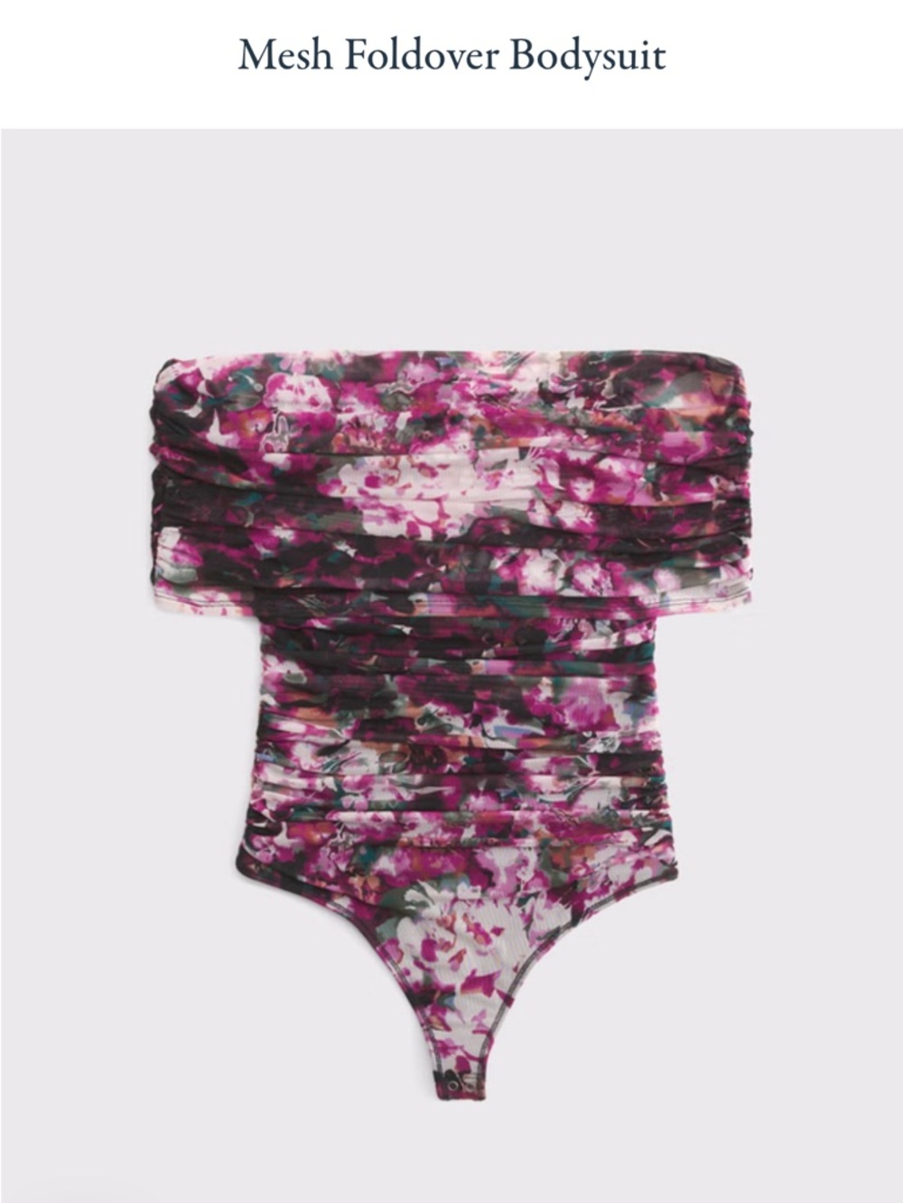 Abercrombie & Fitch Pink Floral Mesh One-Piece Bodysuit